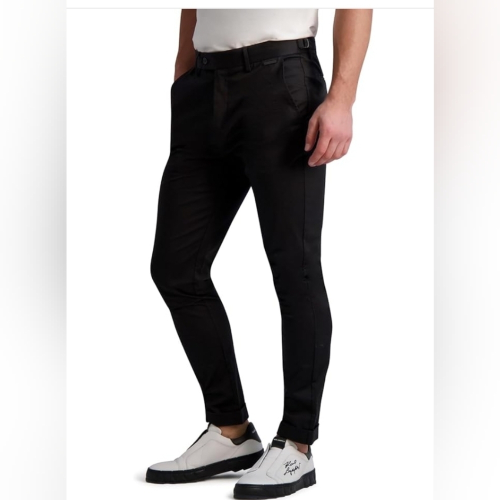 $179 KARL LAGERFELD PARIS Mens Slim-Fit Stretch Chino Pants - Picture 3 of 12